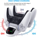navor PS5 Controller Charger Station, Fast Charging Dual USB-C Dock for PlayStation 5