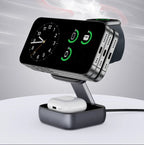 3 in 1 Foldable MagSafe Travel Wireless Charging Station 15W Fast Charger for iPhone, iwatch and for airpods
