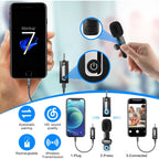 navor Wireless Lavalier Microphone Dual Clip-On for Compatible iPhone Android Camera