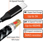(2 Pack) 10ft Fast Charging and Data Transfer Cable