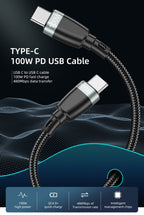 navor 100W USB-C to USB-C Charging Cable, Nylon Charging and Data Transfer Cord