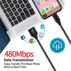 (2 Pack) 10ft Fast Charging and Data Transfer Cable