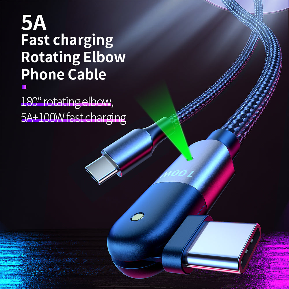 180 ° Rotating Head USB-C to USB-C Charging Cable