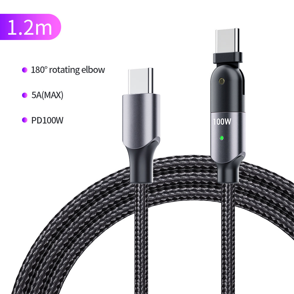 180 ° Rotating Head USB-C to USB-C Charging Cable